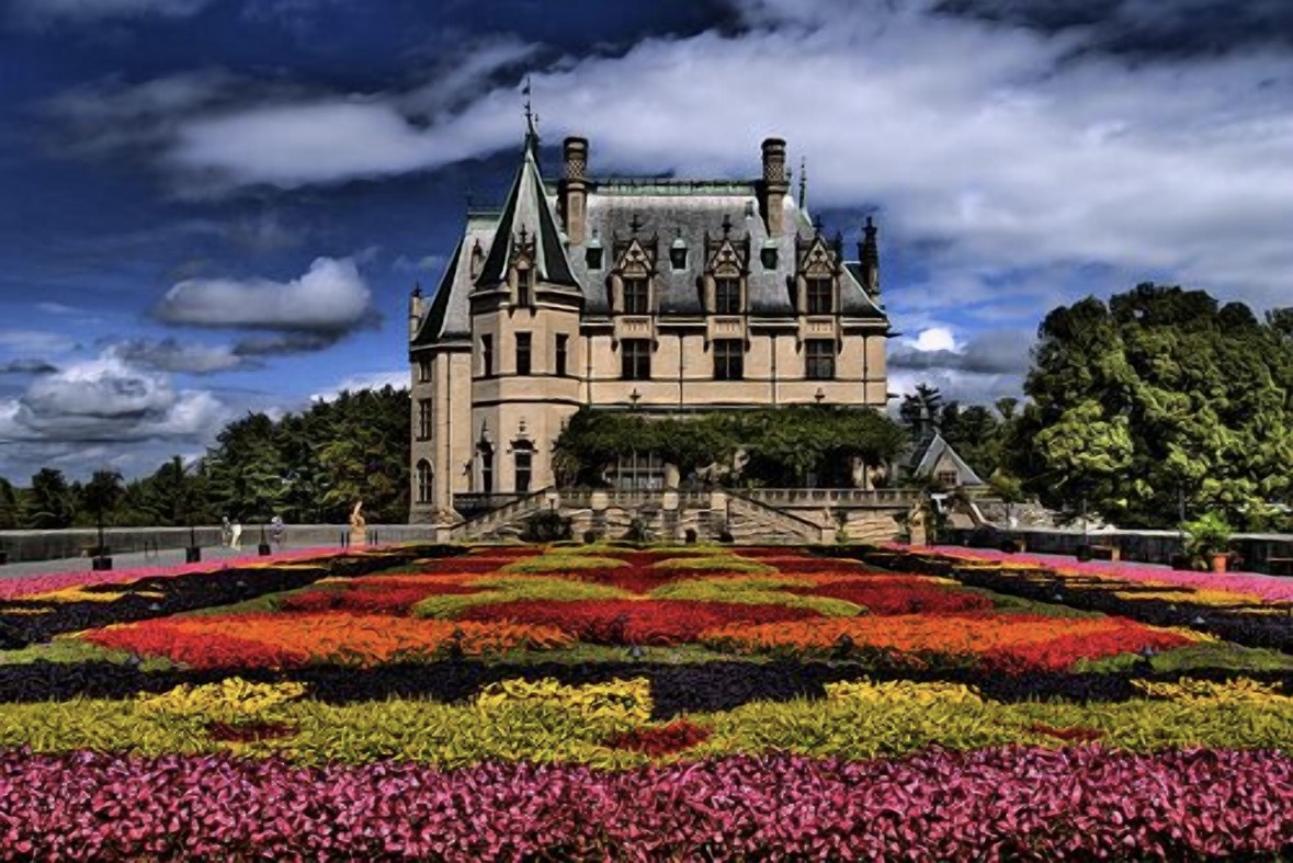 Biltmore Estate gardens in Asheville, North Carolina