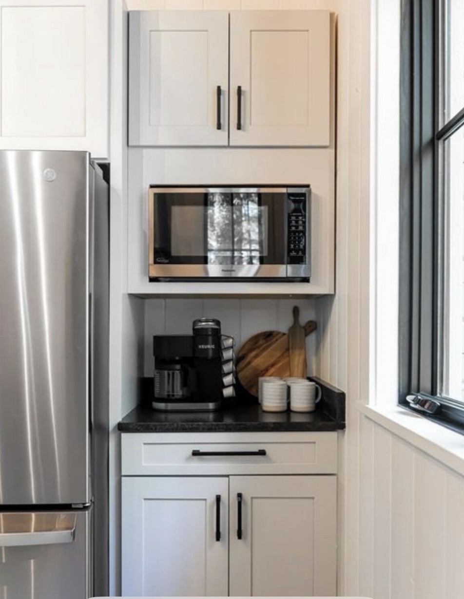 Built-in coffee station with Keurig and microwave