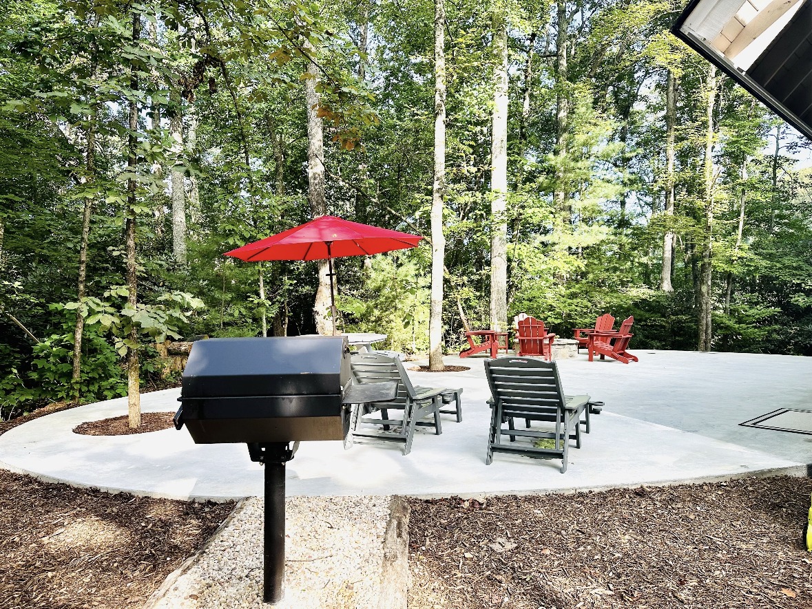 Outdoor patio with grill